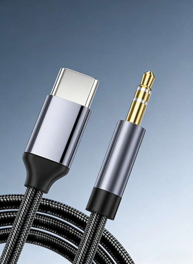 الصفحة الرئيسية كابل صوت USB-C إلى 3.5 مم Aux | سلك سماعة رأس ستيريو عالمي للسيارة، iPhone 15/16/17، Pad Pro 2018، Google Pixel، Samsung Galaxy، Huawei والمزيد - Image 1